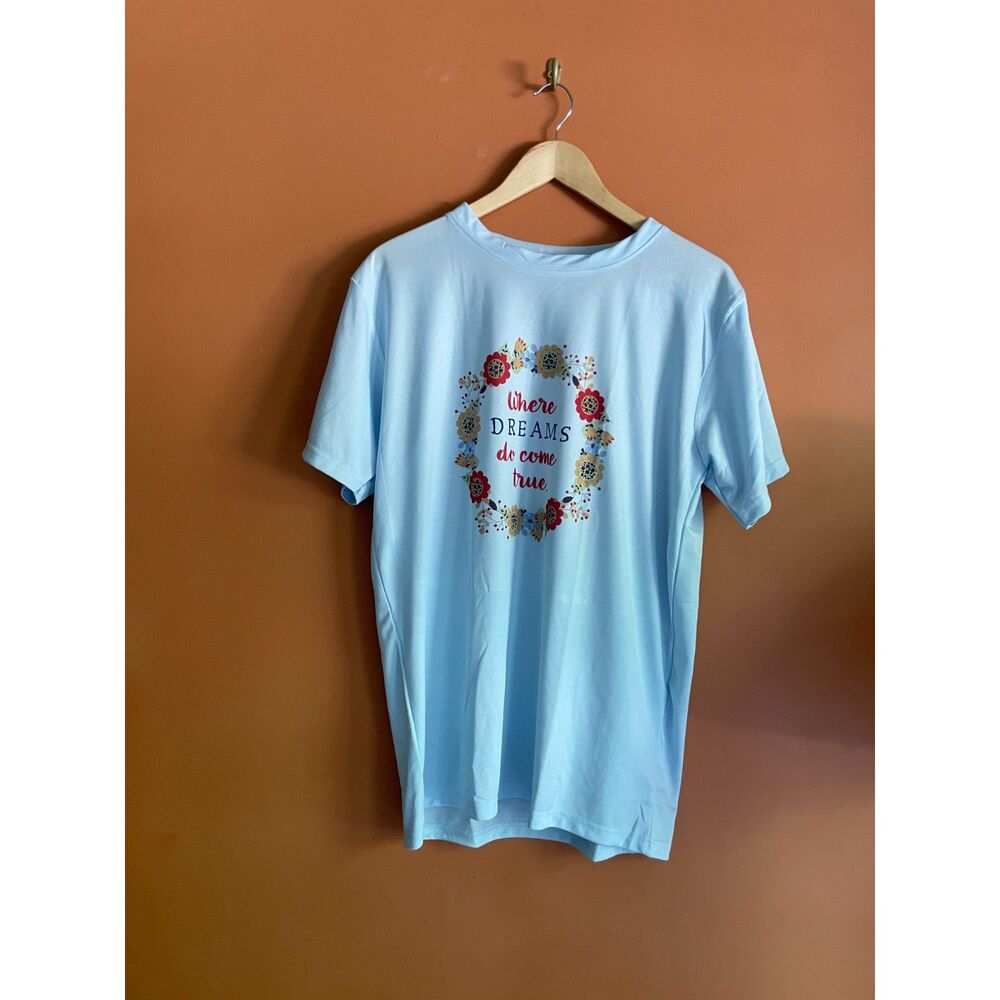 Armored Sportswear “Where Dreams Do Come True” Floral Graphic T-Shirt Women’s L